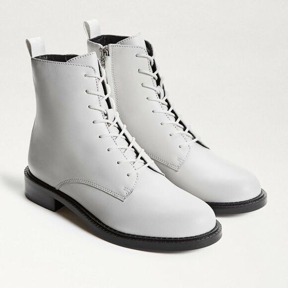 NWOB Sam Edelman | White Nina Lace Up Combat Boot 8.5 - Picture 1 of 9